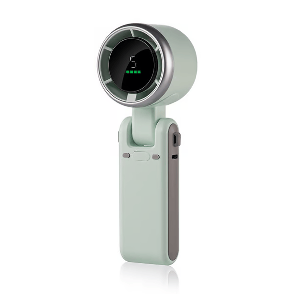 TurboCool™ Handheld Fan – 5-Speed, Rechargeable & Foldable