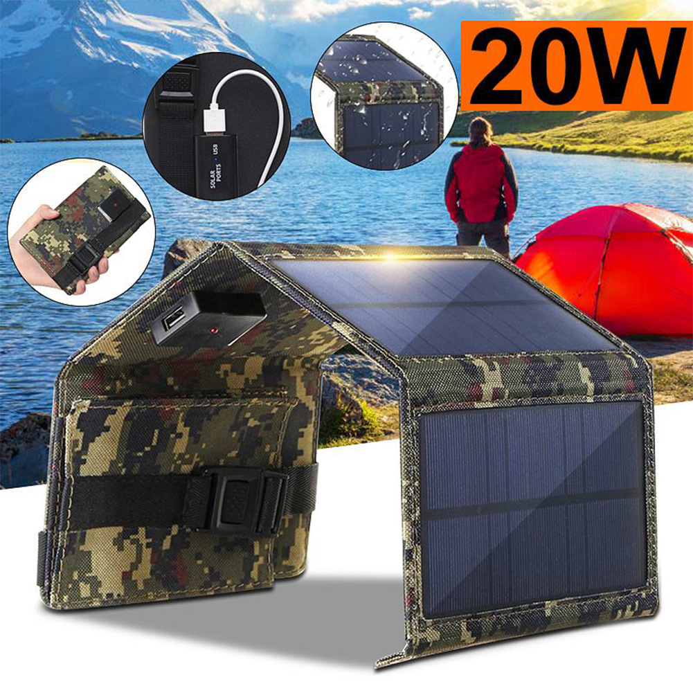 SunVolt™ 20W Solar Charger – Foldable, Waterproof & USB Ready