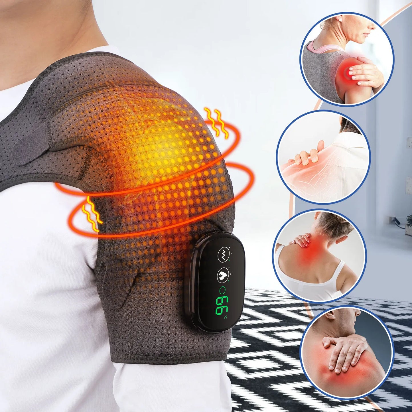 ThermoRelief™ Shoulder Massager – Heat, Red Light & Deep Tissue