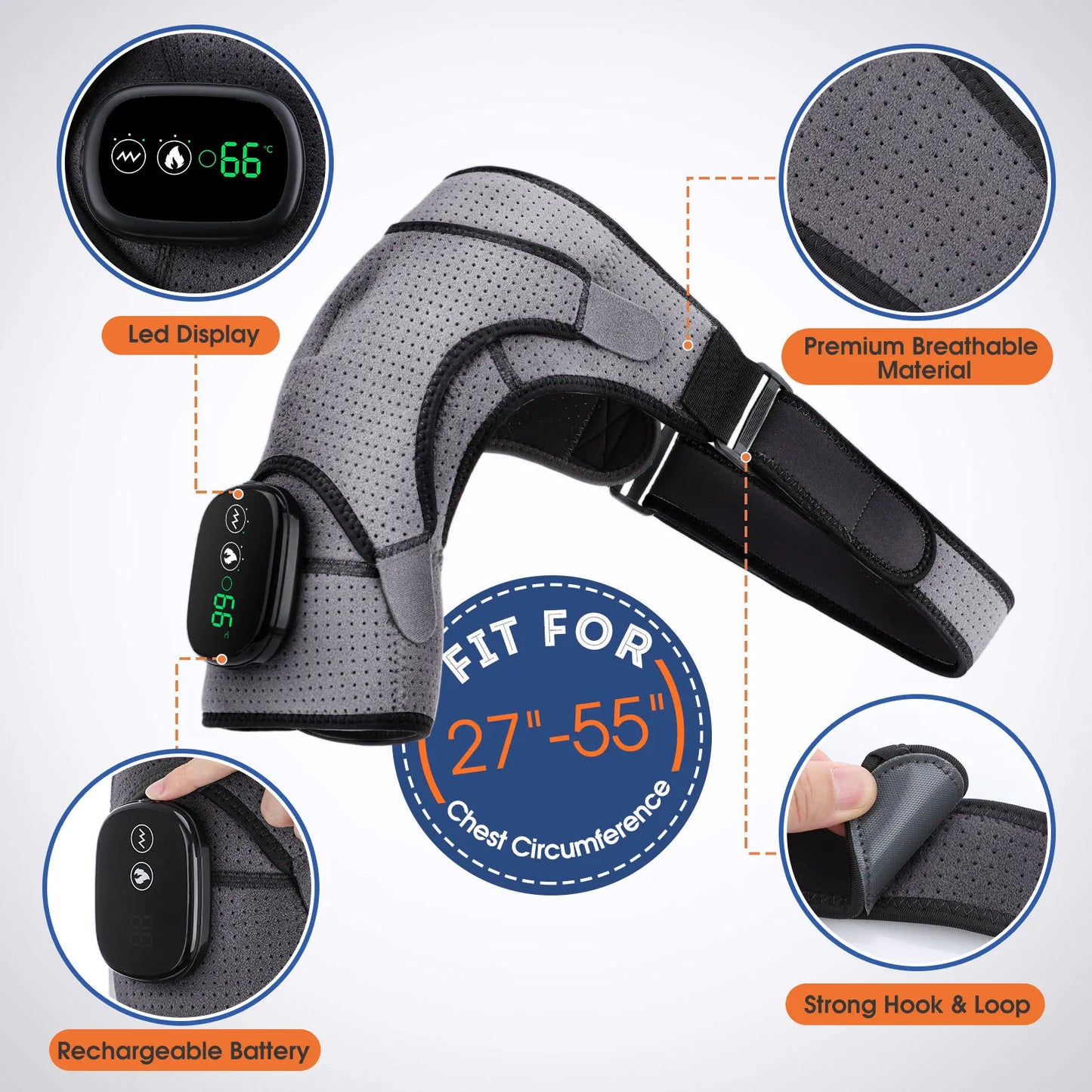 ThermoRelief™ Shoulder Massager – Heat, Red Light & Deep Tissue