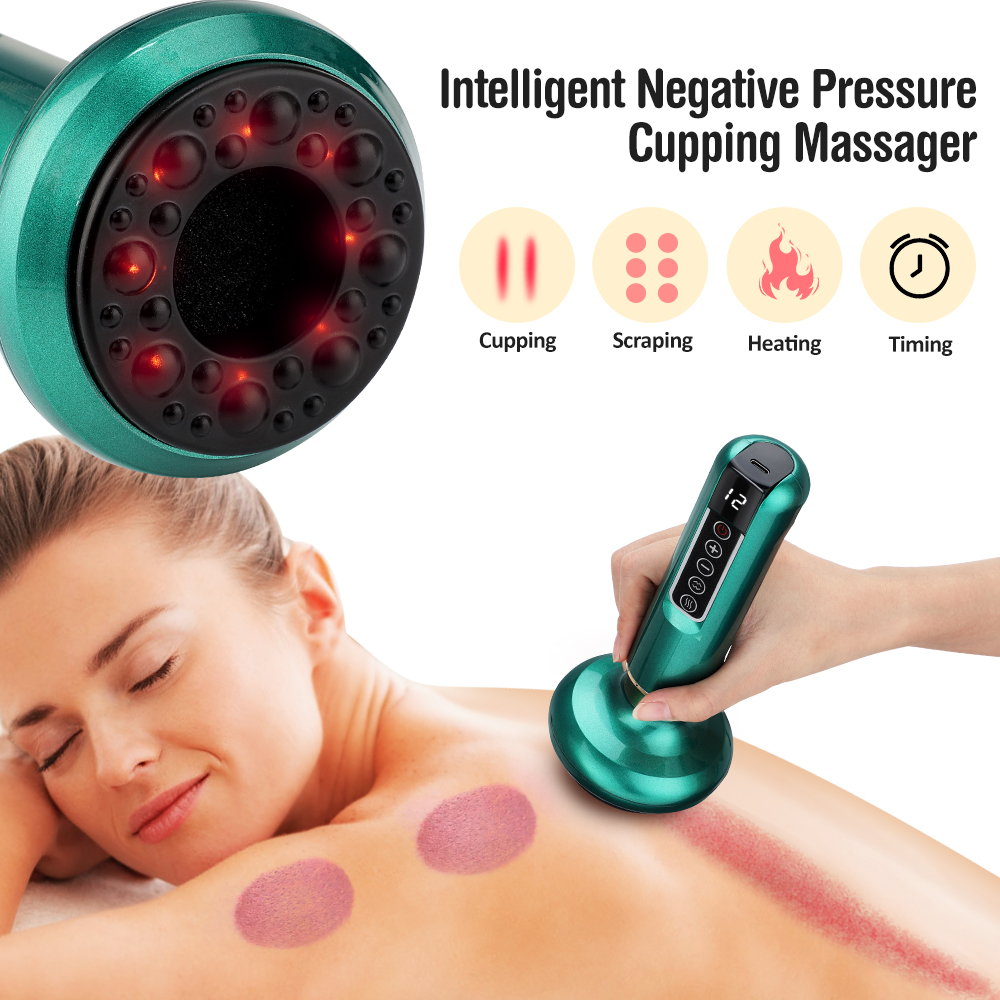BodyGlow™ 4-in-1 Massager – Cupping, Heat, Red Light & Scraping