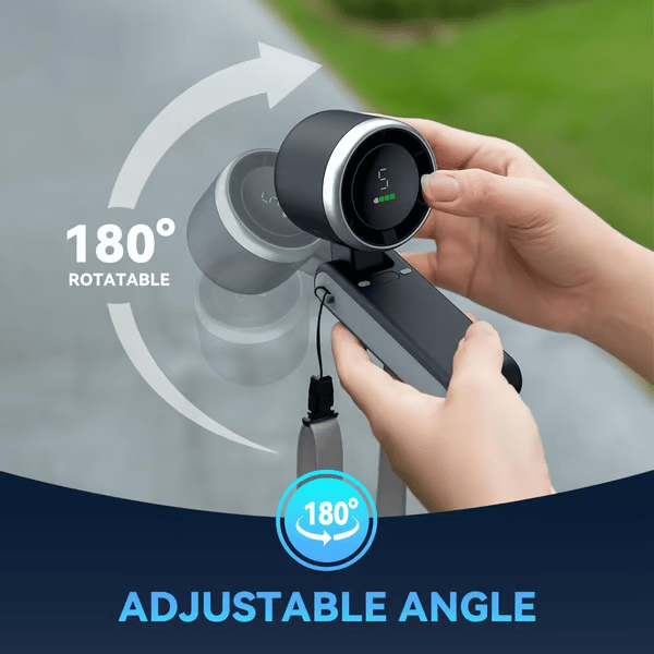 TurboCool™ Handheld Fan – 5-Speed, Rechargeable & Foldable