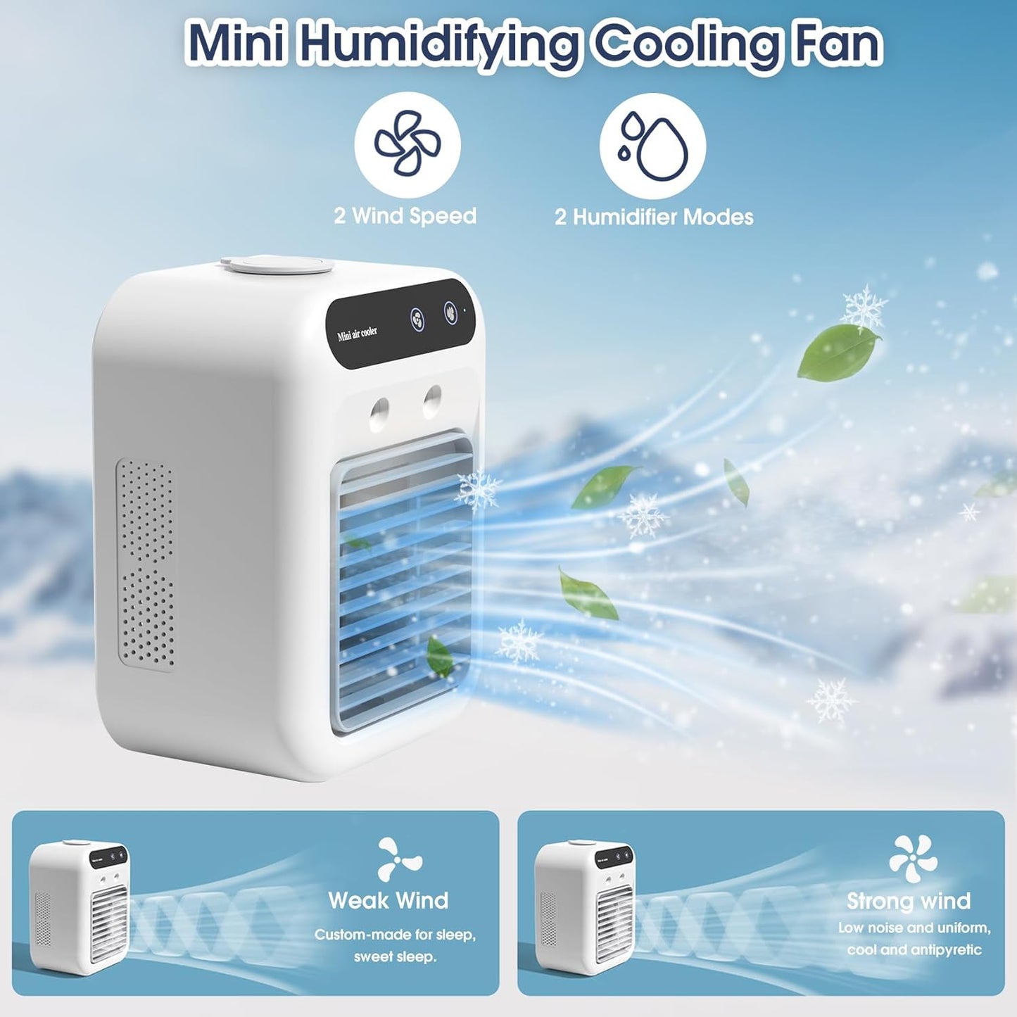 BreezeMini™ Air Cooler – Portable, Rechargeable & Humidifying