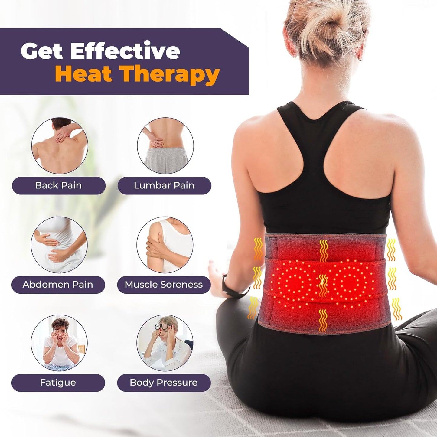 ReliefFlex™ Lumbar Belt – Heated Red Light Back Pain Relief