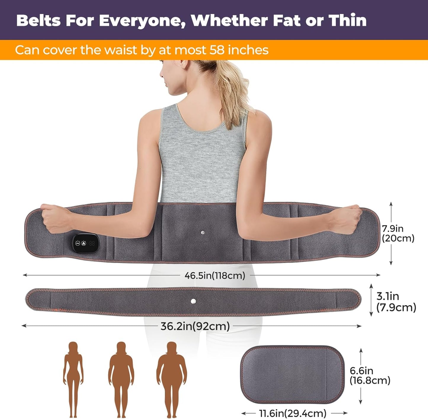ReliefFlex™ Lumbar Belt – Heated Red Light Back Pain Relief