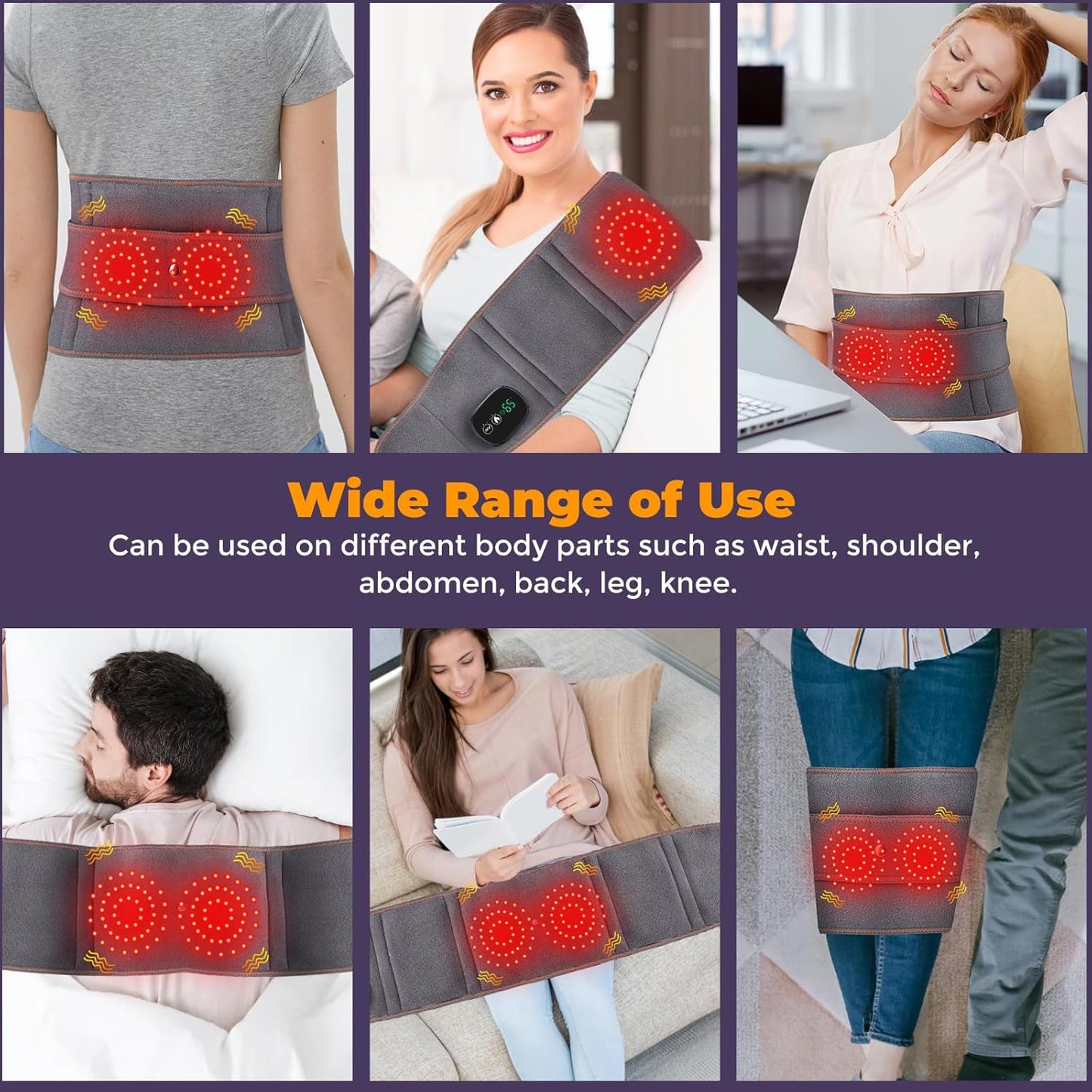 ReliefFlex™ Lumbar Belt – Heated Red Light Back Pain Relief