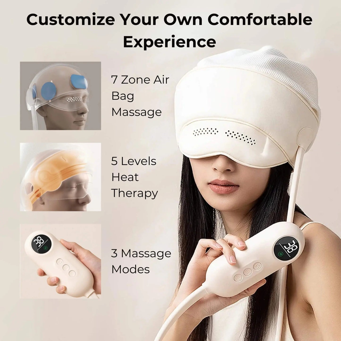 Relaxa360™ Headache Massager – Heat, Cold & Air Compression