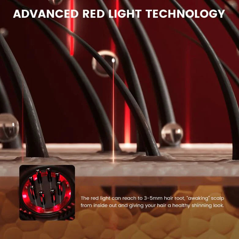 ReviveLux™ Scalp Massager – 3-in-1 Red Light Hair Therapy