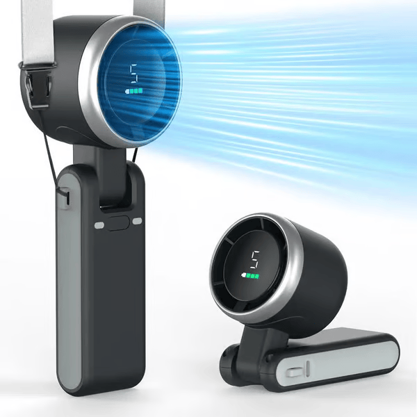 TurboCool™ Handheld Fan – 5-Speed, Rechargeable & Foldable