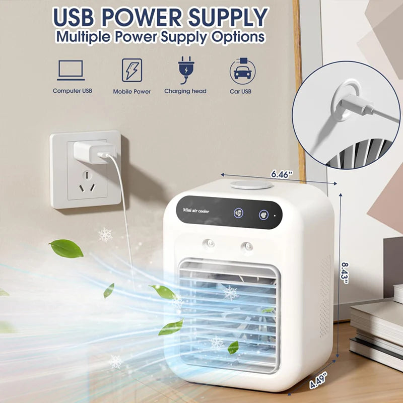 BreezeMini™ Air Cooler – Portable, Rechargeable & Humidifying